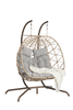 2 - Person Outdoor Hanging Egg Chair with Cushions – Light Gray - Hanging Chair