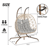 2 - Person Outdoor Hanging Egg Chair with Cushions – Light Gray - Hanging Chair