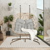 2 - Person Outdoor Hanging Egg Chair with Cushions – Light Gray - Hanging Chair