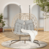 2 - Person Outdoor Hanging Egg Chair with Cushions – Light Gray - Hanging Chair