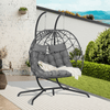 2 Person Outdoor Rattan Hanging Chair Patio Wicker Egg Chair - Hanging Chair
