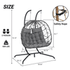 2 Person Outdoor Rattan Hanging Chair Patio Wicker Egg Chair - Hanging Chair