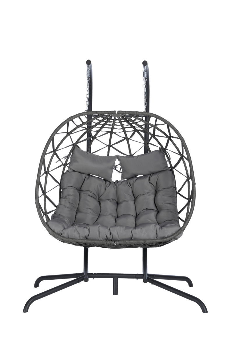 2 Person Outdoor Rattan Hanging Chair Patio Wicker Egg Chair - Hanging Chair