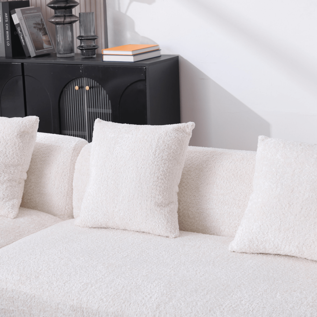 3 - Seater Boucle L - Shaped Sofa with Chaise – Beige - 