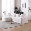 3 - Seater Boucle L - Shaped Sofa with Chaise – Beige - 