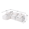 3 - Seater Boucle L - Shaped Sofa with Chaise – Beige - 