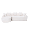 3 - Seater Boucle L - Shaped Sofa with Chaise – Beige - 