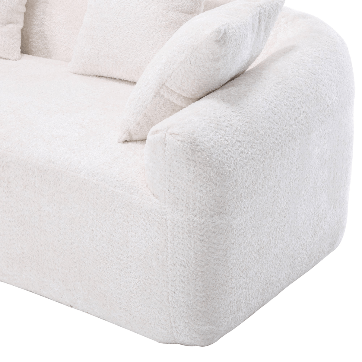 3 - Seater Boucle L - Shaped Sofa with Chaise – Beige - 
