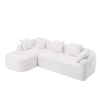 3 - Seater Boucle L - Shaped Sofa with Chaise – Beige - 