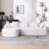 3 - Seater Boucle L - Shaped Sofa with Chaise – Beige - 