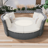 5 - Piece Outdoor Rattan Sectional Sofa Set with Liftable Round Table & Washable Cushions – Beige - AnelityOutdoor Sectional Sofa SetSP100022AAA - 36061506