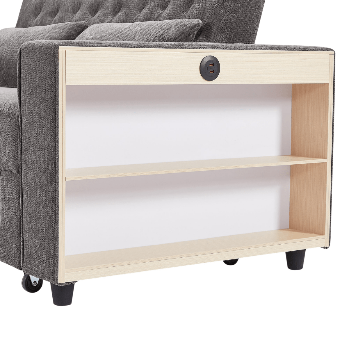 61" Grey Pull - Out Loveseat Sofa Bed - 