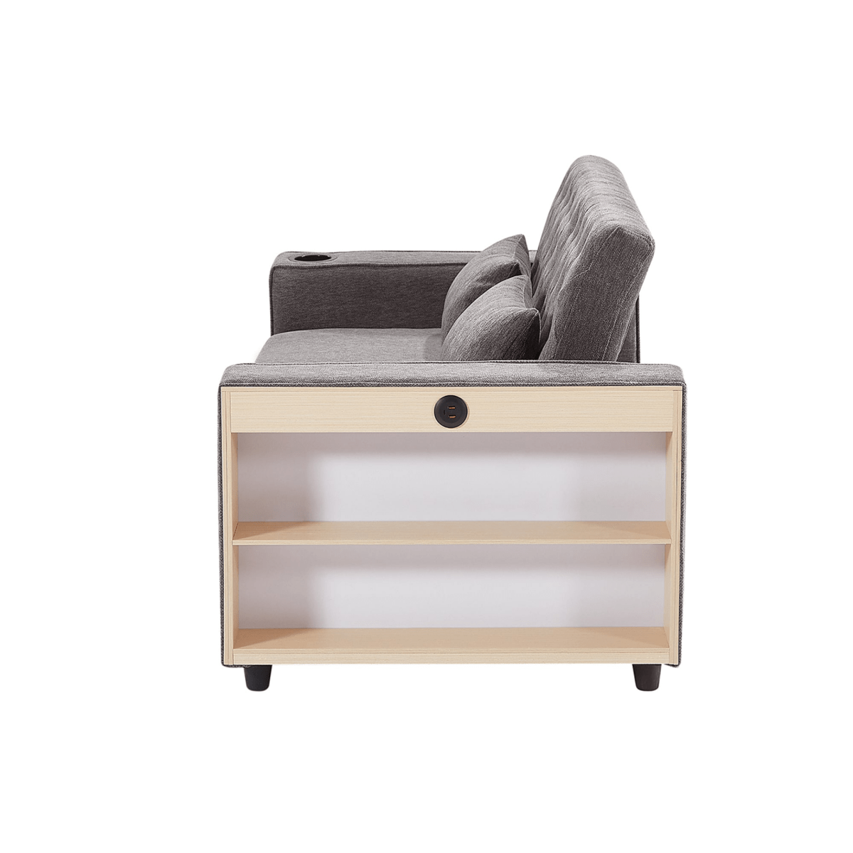 61" Grey Pull - Out Loveseat Sofa Bed - 
