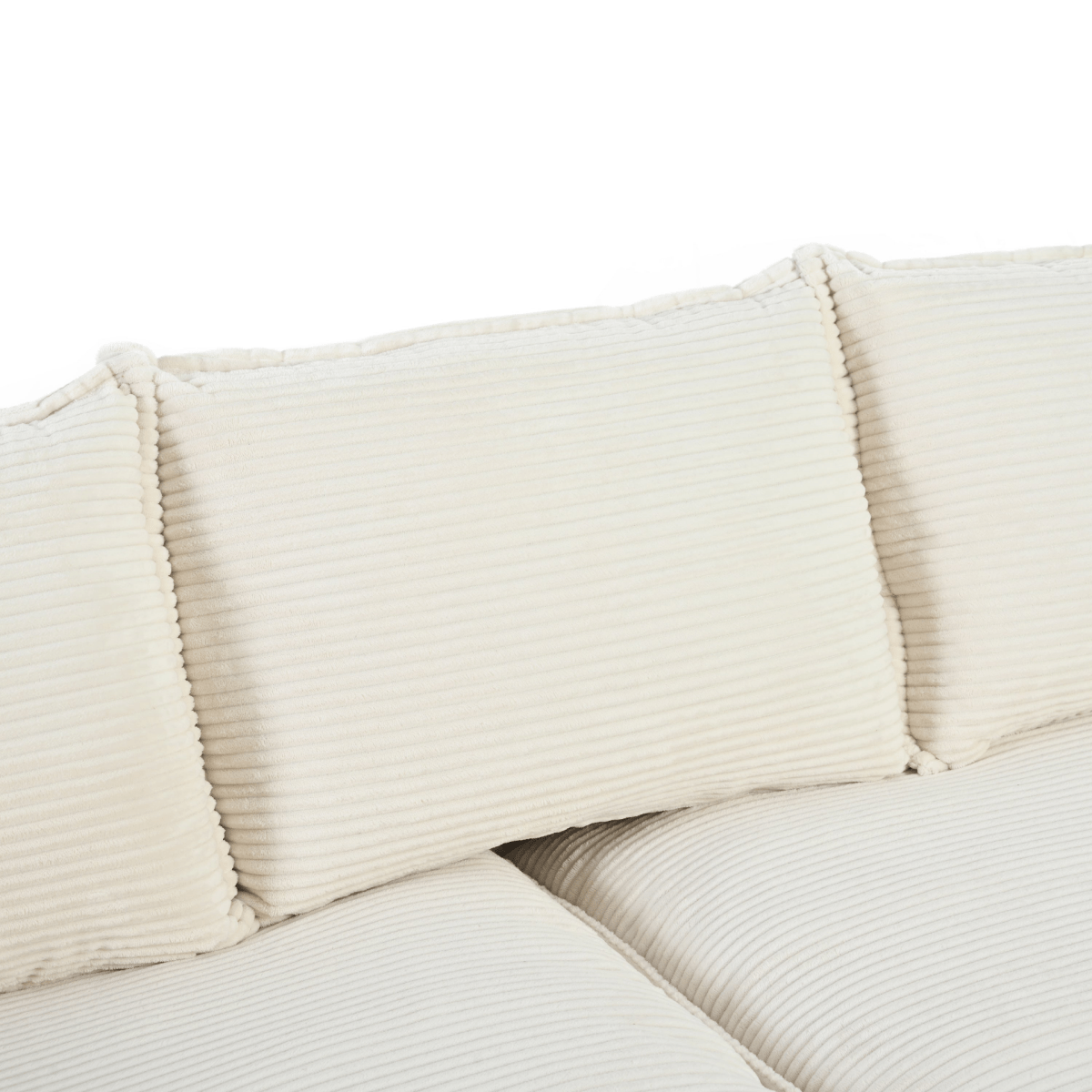 85.4" Modern Curved Corduroy Sofa – Upholstered Back & Throw Pillows for Living Room or Bedroom - 