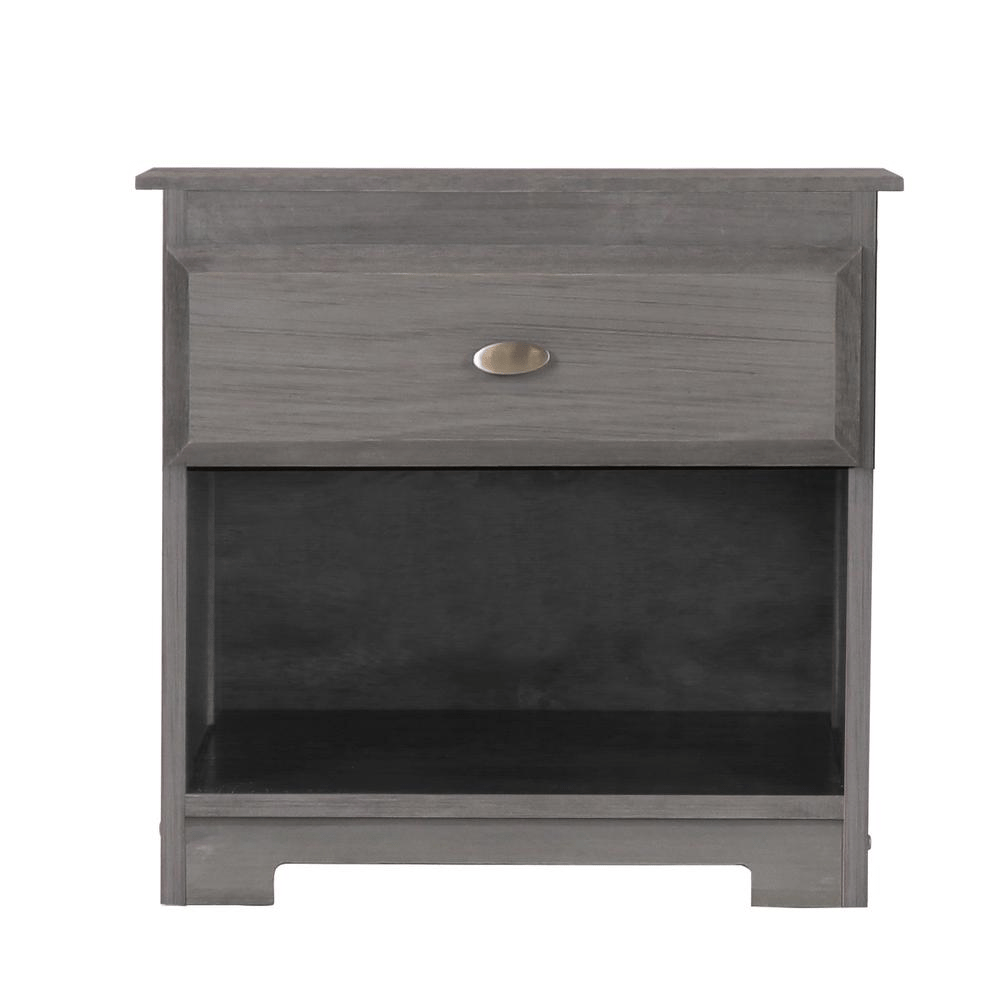 American Furniture Classics Solid Pine Night Stand with One Drawer - Charcoal Gray - 