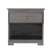 American Furniture Classics Solid Pine Night Stand with One Drawer - Charcoal Gray - 