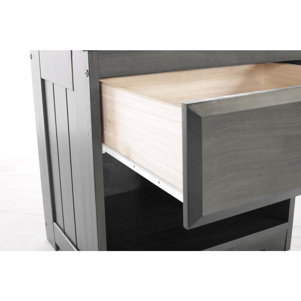 American Furniture Classics Solid Pine Night Stand with One Drawer - Charcoal Gray - 