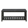 Antique Black Rectangular Coffee Table with Open Shelf - Coffee Table