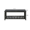Antique Black Rectangular Coffee Table with Open Shelf - Coffee Table