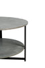 Antique Gray Round Coffee Table with Open Shelf - Coffee Table