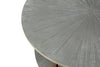 Antique Gray Round Coffee Table with Open Shelf - Coffee Table