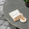 Antique Gray Round Coffee Table with Open Shelf - Coffee Table