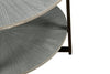 Antique Gray Round Coffee Table with Open Shelf - Coffee Table