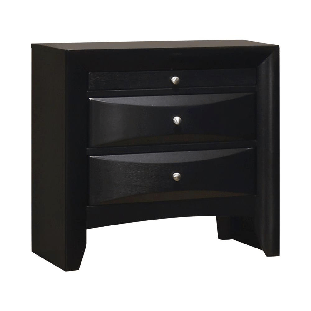 Briana 2 - Drawer Nightstand Black - Elegant & Durable Bedroom Accent - 