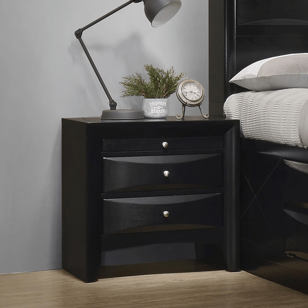 Briana 2 - Drawer Nightstand Black - Elegant & Durable Bedroom Accent - 