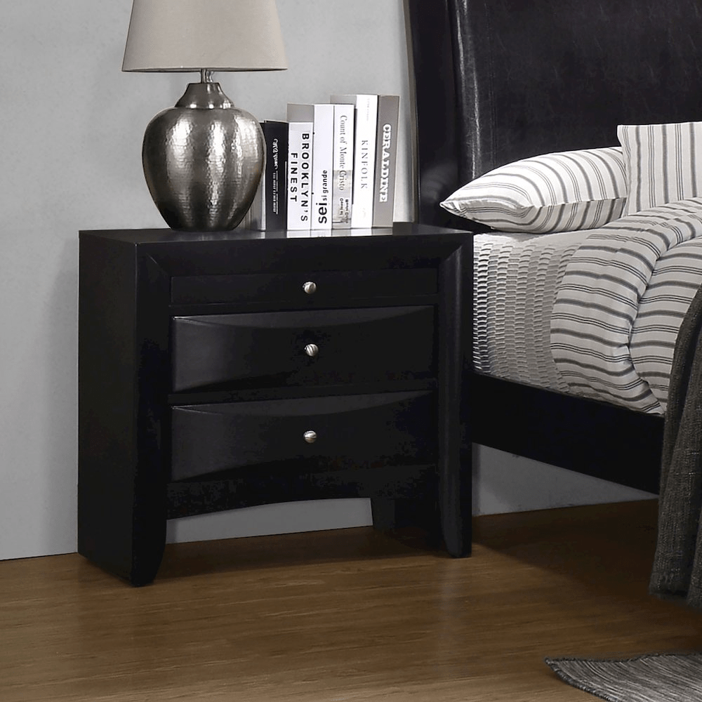Briana 2 - Drawer Nightstand Black - Elegant & Durable Bedroom Accent - 