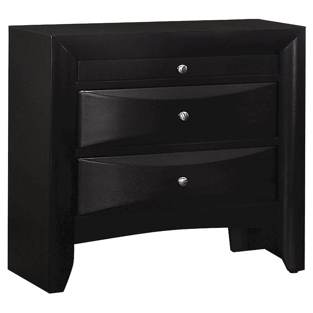 Briana 2 - Drawer Nightstand Black - Elegant & Durable Bedroom Accent - 