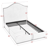 Corduroy Upholstered Bed Frame Queen Size - Elegant and Sturdy | No Box Spring Needed - AnelityW1413S00044 - 36101610