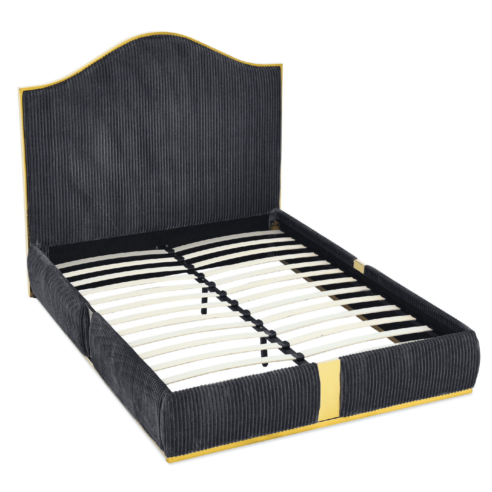 Corduroy Upholstered Bed Frame Queen Size - Elegant and Sturdy | No Box Spring Needed - AnelityW1413S00044 - 36101610
