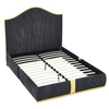 Corduroy Upholstered Bed Frame Queen Size - Elegant and Sturdy | No Box Spring Needed - AnelityW1413S00044 - 36101610