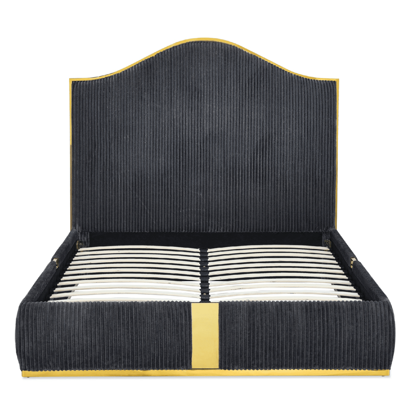 Corduroy Upholstered Bed Frame Queen Size - Elegant and Sturdy | No Box Spring Needed - AnelityW1413S00044 - 36101610