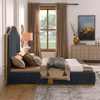 Corduroy Upholstered Bed Frame Queen Size - Elegant and Sturdy | No Box Spring Needed - AnelityW1413S00044 - 36101610