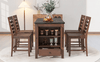 Counter Height 5 - piece Dining Table Set with Faux Marble Tabletop, Solid Wood Table Set with Storage Cabinet and Drawer, Dark walnut - AnelitySP000025AAD - 36079493
