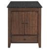 Counter Height 5 - piece Dining Table Set with Faux Marble Tabletop, Solid Wood Table Set with Storage Cabinet and Drawer, Dark walnut - AnelitySP000025AAD - 36079493