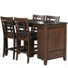 Counter Height 5 - piece Dining Table Set with Faux Marble Tabletop, Solid Wood Table Set with Storage Cabinet and Drawer, Dark walnut - AnelitySP000025AAD - 36079493