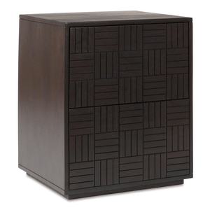 Denman Nightstand Dark Brown - Handcrafted Solid Mango Wood Side Table - 