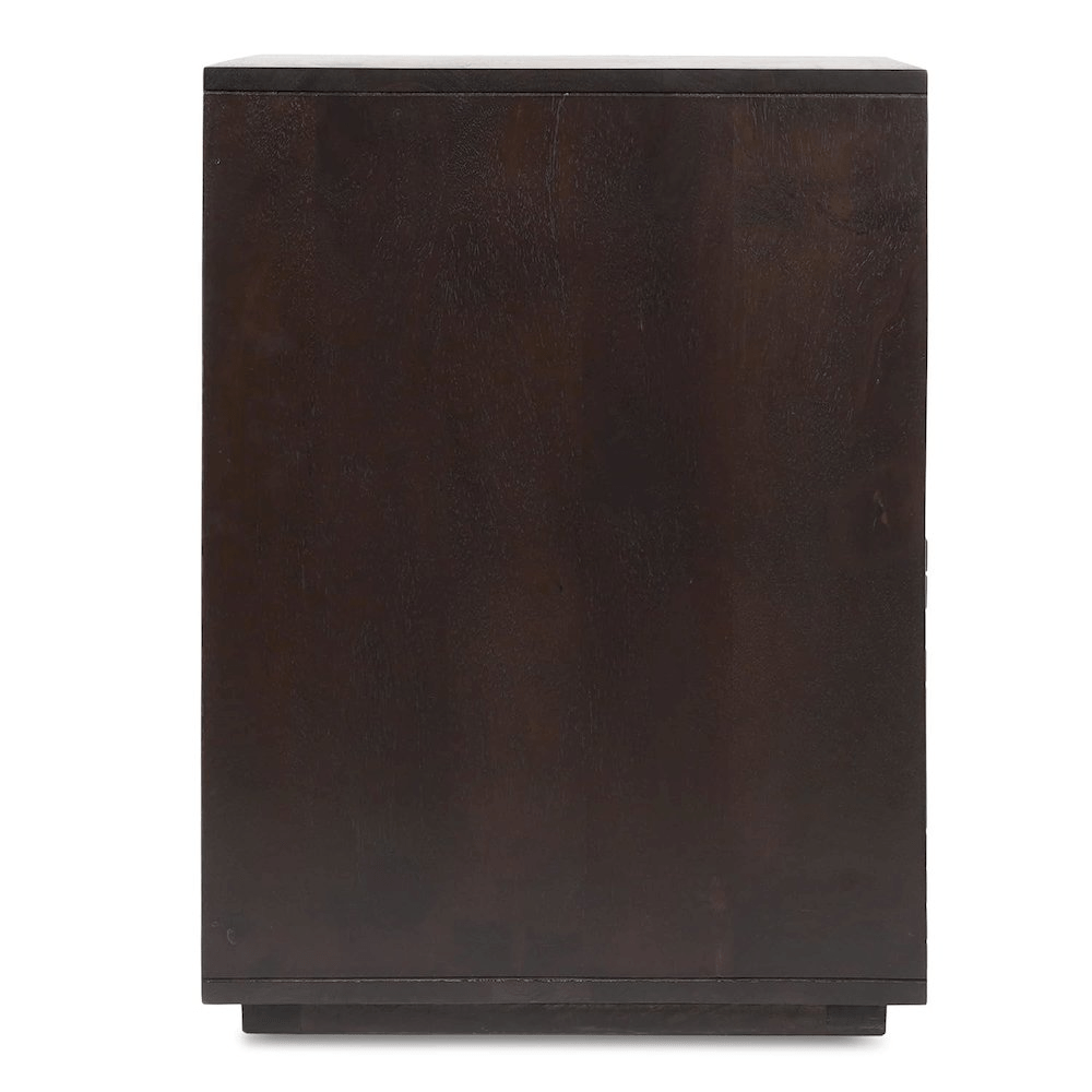 Denman Nightstand Dark Brown - Handcrafted Solid Mango Wood Side Table - 