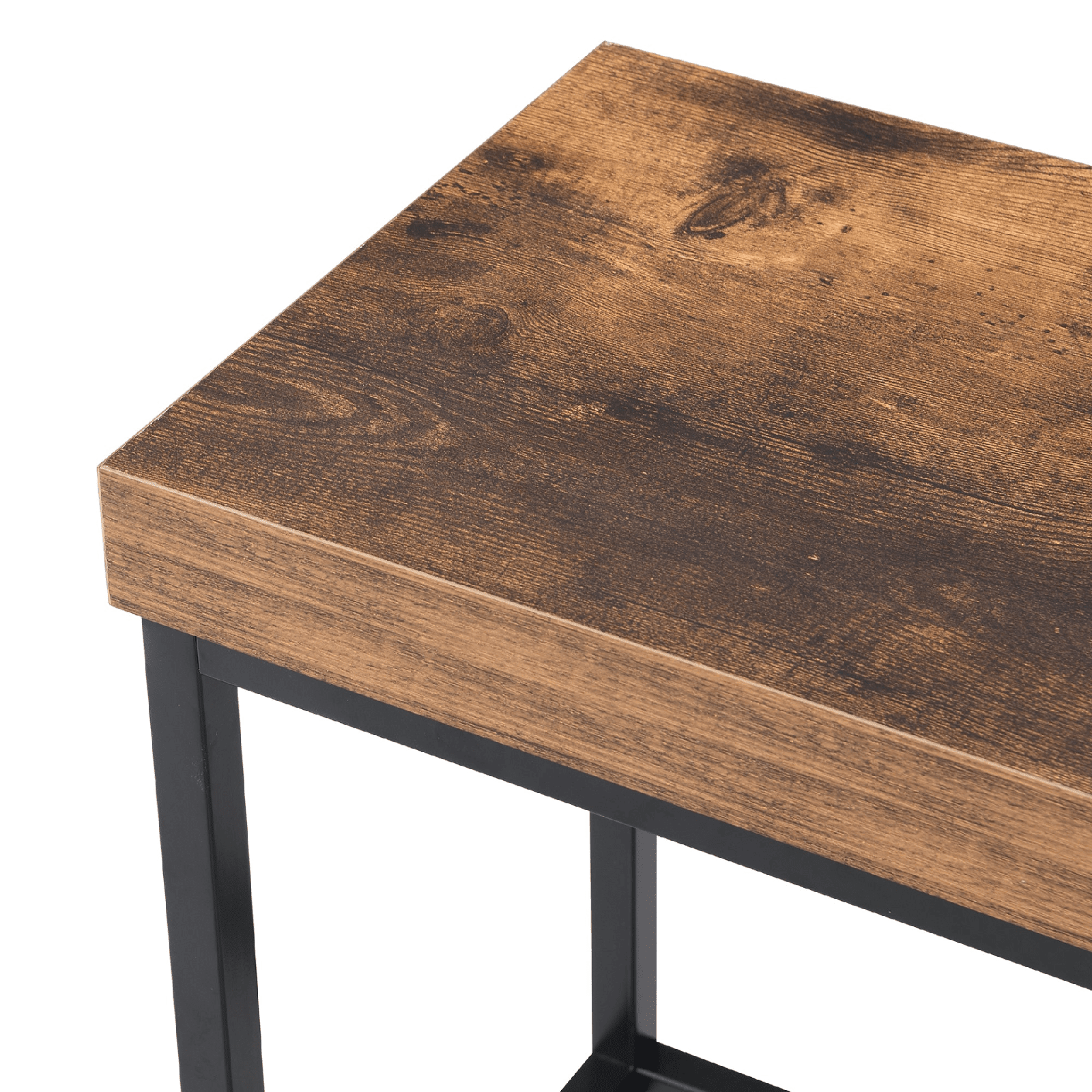 Farmhouse Kitchen Island Set with Drop Leaf, Storage & 2 Stools – Black & Rustic Brown - AnelityKitchen Island SetSH000234AAB - 36067572