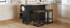 Farmhouse Kitchen Island Set with Drop Leaf, Storage & 2 Stools – Black & Rustic Brown - AnelityKitchen Island SetSH000234AAB - 36067572