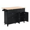 Farmhouse Kitchen Island Set with Drop Leaf, Storage & 2 Stools – Black & Rustic Brown - AnelityKitchen Island SetSH000234AAB - 36067572