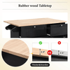 Farmhouse Kitchen Island Set with Drop Leaf, Storage & 2 Stools – Black & Rustic Brown - AnelityKitchen Island SetSH000234AAB - 36067572