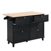 Farmhouse Kitchen Island Set with Drop Leaf, Storage & 2 Stools – Black & Rustic Brown - AnelityKitchen Island SetSH000234AAB - 36067572