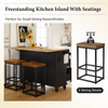 Farmhouse Kitchen Island Set with Drop Leaf, Storage & 2 Stools – Black & Rustic Brown - AnelityKitchen Island SetSH000234AAB - 36067572