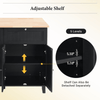 Farmhouse Kitchen Island Set with Drop Leaf, Storage & 2 Stools – Black & Rustic Brown - AnelityKitchen Island SetSH000234AAB - 36067572