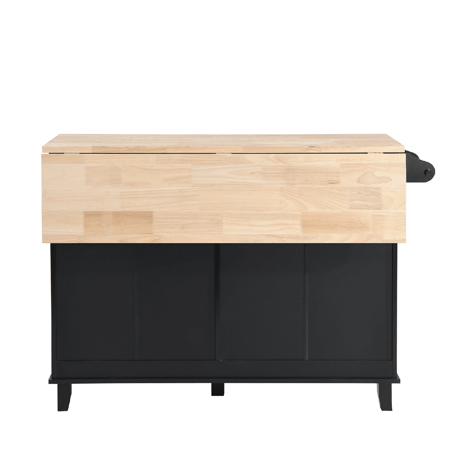 Farmhouse Kitchen Island Set with Drop Leaf, Storage & 2 Stools – Black & Rustic Brown - AnelityKitchen Island SetSH000234AAB - 36067572