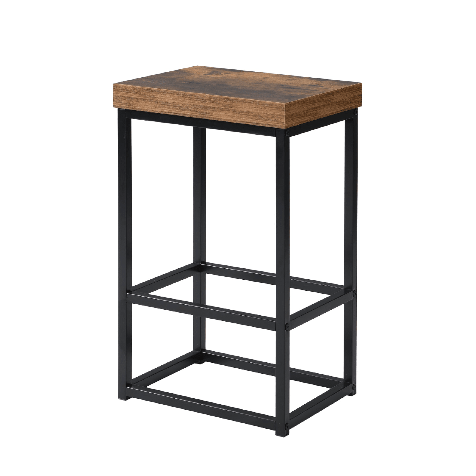 Farmhouse Kitchen Island Set with Drop Leaf, Storage & 2 Stools – Black & Rustic Brown - AnelityKitchen Island SetSH000234AAB - 36067572